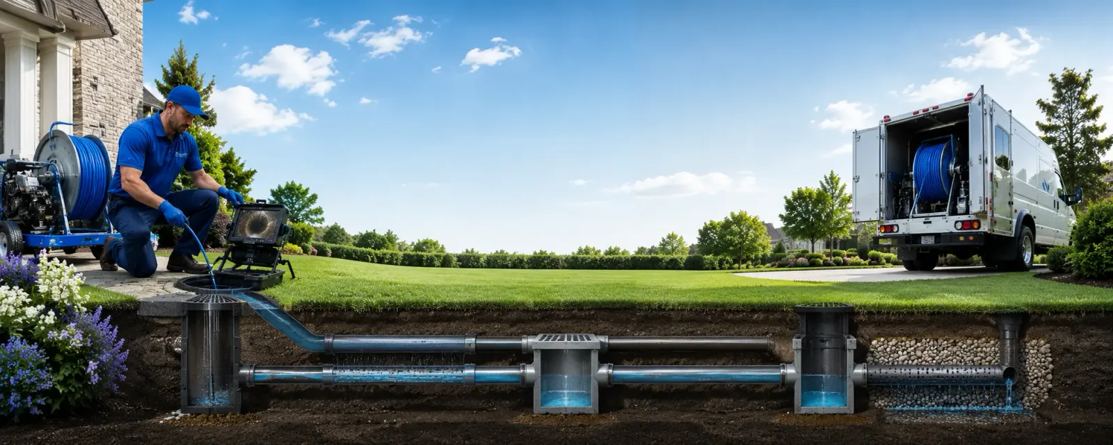 Outdoor drain cleaning information for Onward, IN